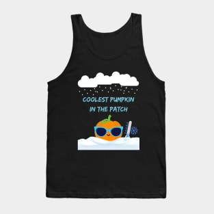 Coolest pumpkin in the patch funny cute pumpkin in snow Tank Top